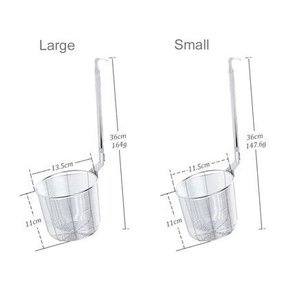Stainless Steel Frying Basket Mesh Colander – Multi-Use Kitchen Strainer for Noodles and Dumplings, Viral 2026 Trend