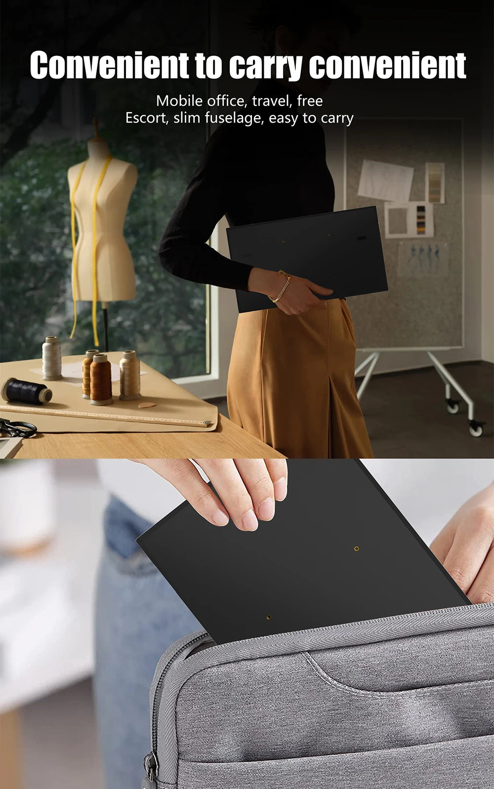 Monitor portátil 14 pulgadas 60Hz pantalla de viaje con altavoces