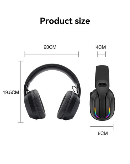 Gaming Headset Bluetooth 5.4 Wireless RGB Low Latency