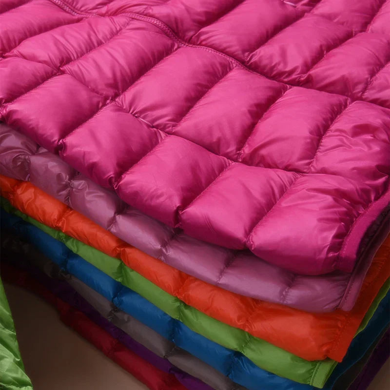 Lightweight Women’s Down Jacket - Hooded, Packable Travel