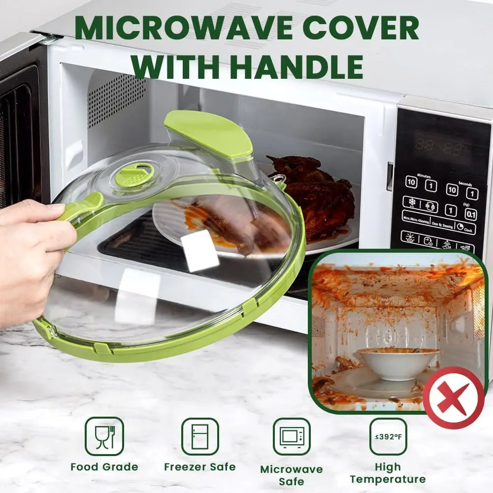 Microwave Cover 10 Inch Clear Splatter Cover With Steamer