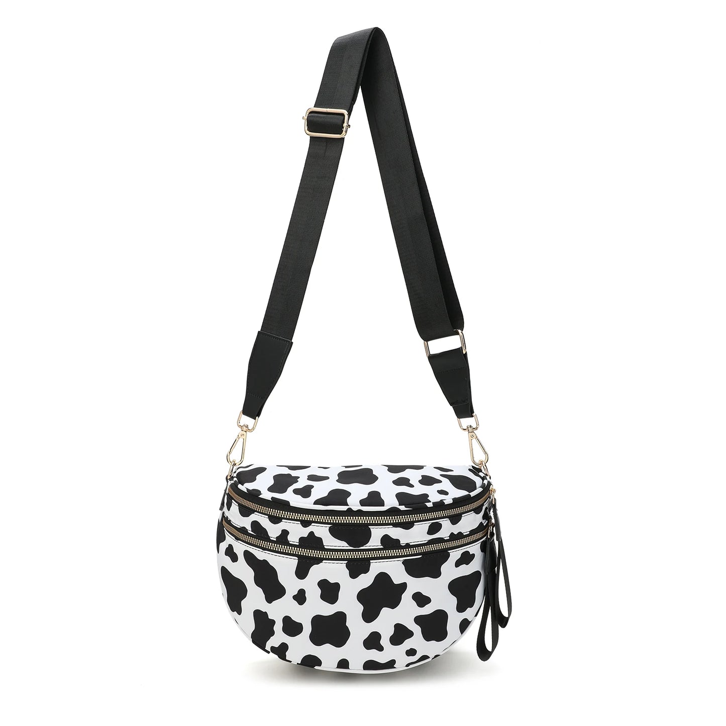 Versatile unisex crossbody bum bag – checkered nylon, box shape, travel and daily use