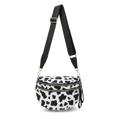 Versatile unisex crossbody bum bag – checkered nylon, box shape, travel and daily use