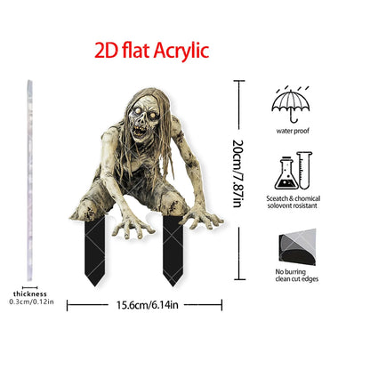 Halloween Havepæle Plastik Uhyggelige Tegneserie Havepynt Efterår 2025 Udendørs Gårdhave Dekoration Let Opsætning
