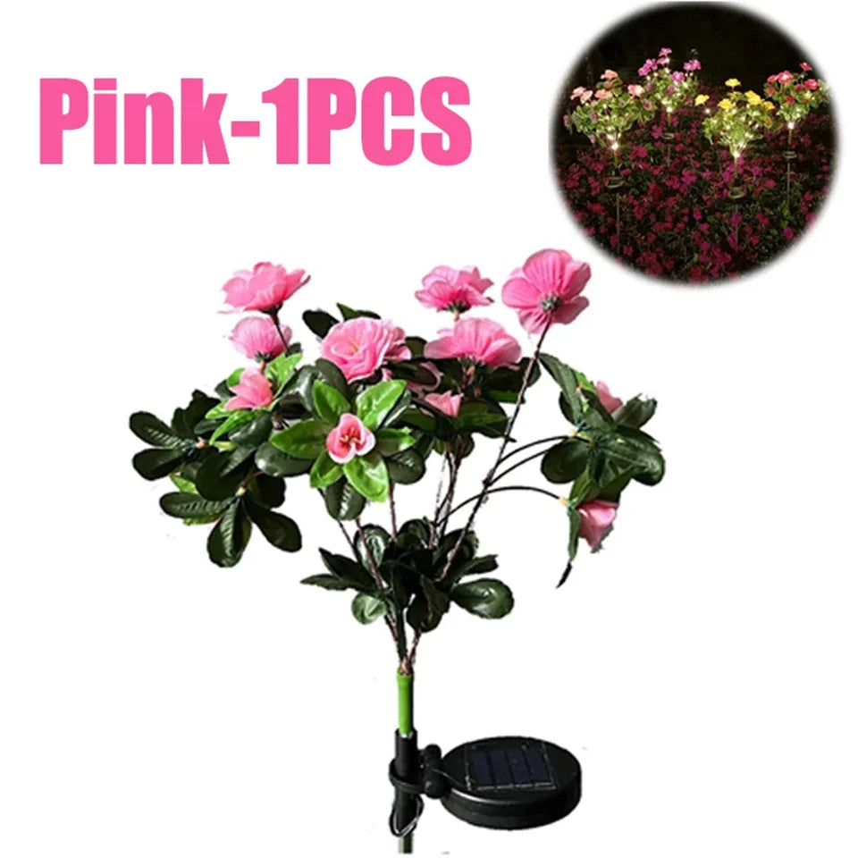 Luci Solari a Forma di Fiore Decorazione da Giardino LED Fiori di Azalea Illuminazione per Vialetti Esterni Idea Regalo Decorazione Festiva 2026