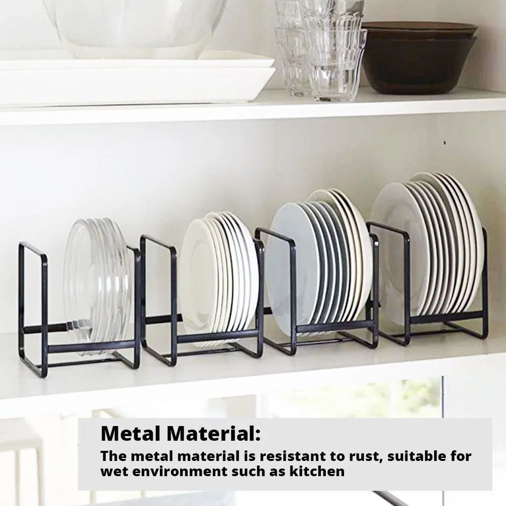Plate Rack Countertop Dish Organizer Metal Layered Drain