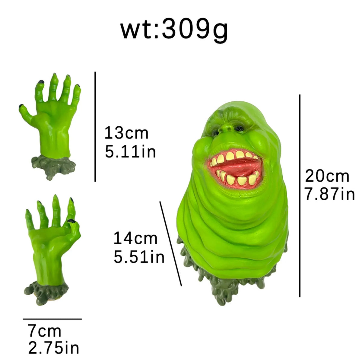 Halloween Ghostbusters-harsfiguur van de groene, oplichtende en opblaasbare geest Slimer als wanddecoratie 2026