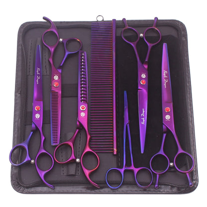 Professional Pet Grooming Scissors Kit - Stainless, Thinning & Chunker Shears