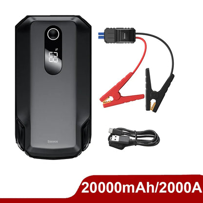 Arrancador de coche Power Bank portátil Cargador de batería 12V para impulso de emergencia Caída 2025 Listo para viaje por carretera