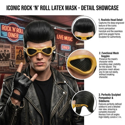 Elvis Presley Latex Half-Face Celebrity Cosplay Mask for Adults Halloween 2026