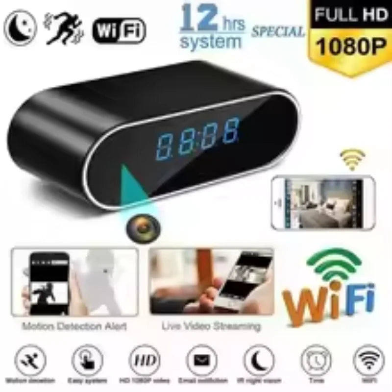 HD 1080P Alarm Clock Camera Wireless Wifi Surveillance Cam With IR Night Vision DVR For Home Security Fall 2025