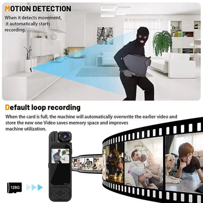 Body Camera 1.3 Inch Screen Mini Camcorder 1080P HD Infrared Night Vision Portable Video Recorder TikTok Viral 2025 Gift