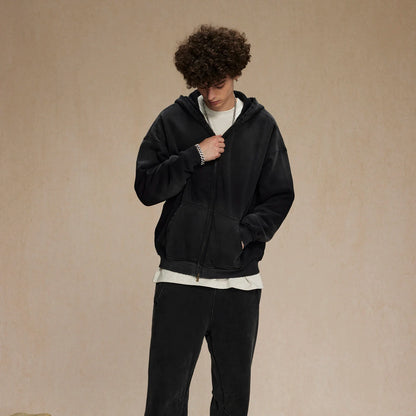 Warm Relaxed Men's Zip Up Hoodie - Oversize, Plush, Winter