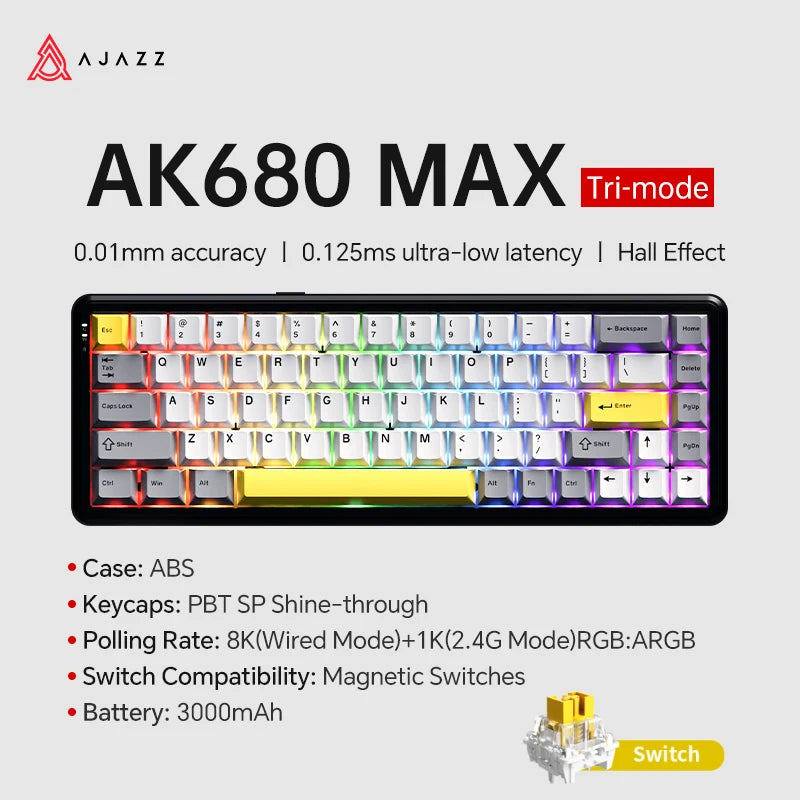 Teclado Mecánico Sixty Mini Inalámbrico ARGB Magnético Hall