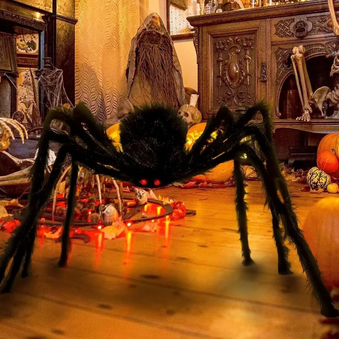Enorme stoffen Halloween-spin voor binnen en buiten, tuin-, veranda- en spookhuisdecoratie 2026