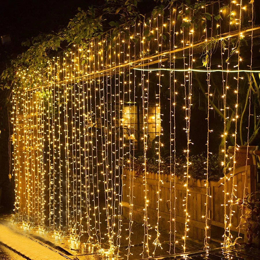 LED Curtain String Lights - 4x0.6M, 3x3M & 6x3M Fairy Light for Christmas & Wedding Decoration, Warm White & Multicolor Options, Outdoor Indoor Use