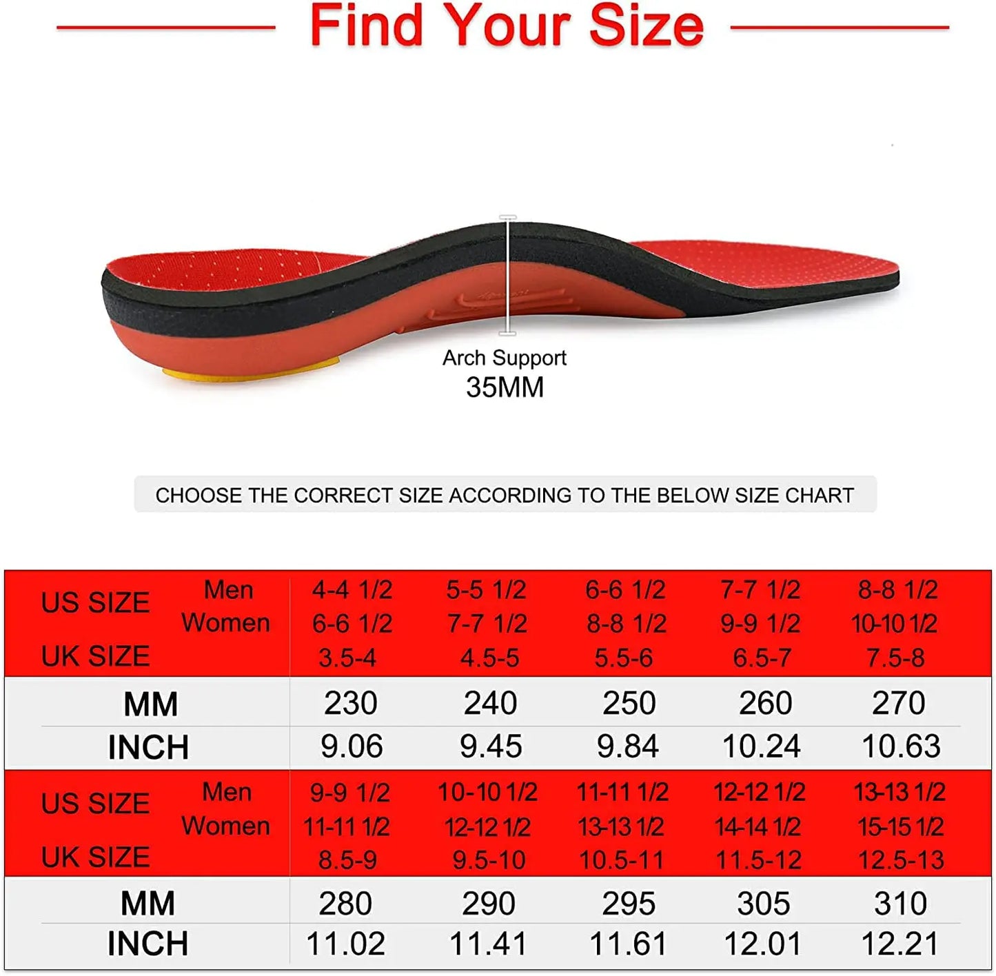 Plantar Fasciitis Insoles High Arch Orthotic Shoe Inserts Plantar Fascia Insole