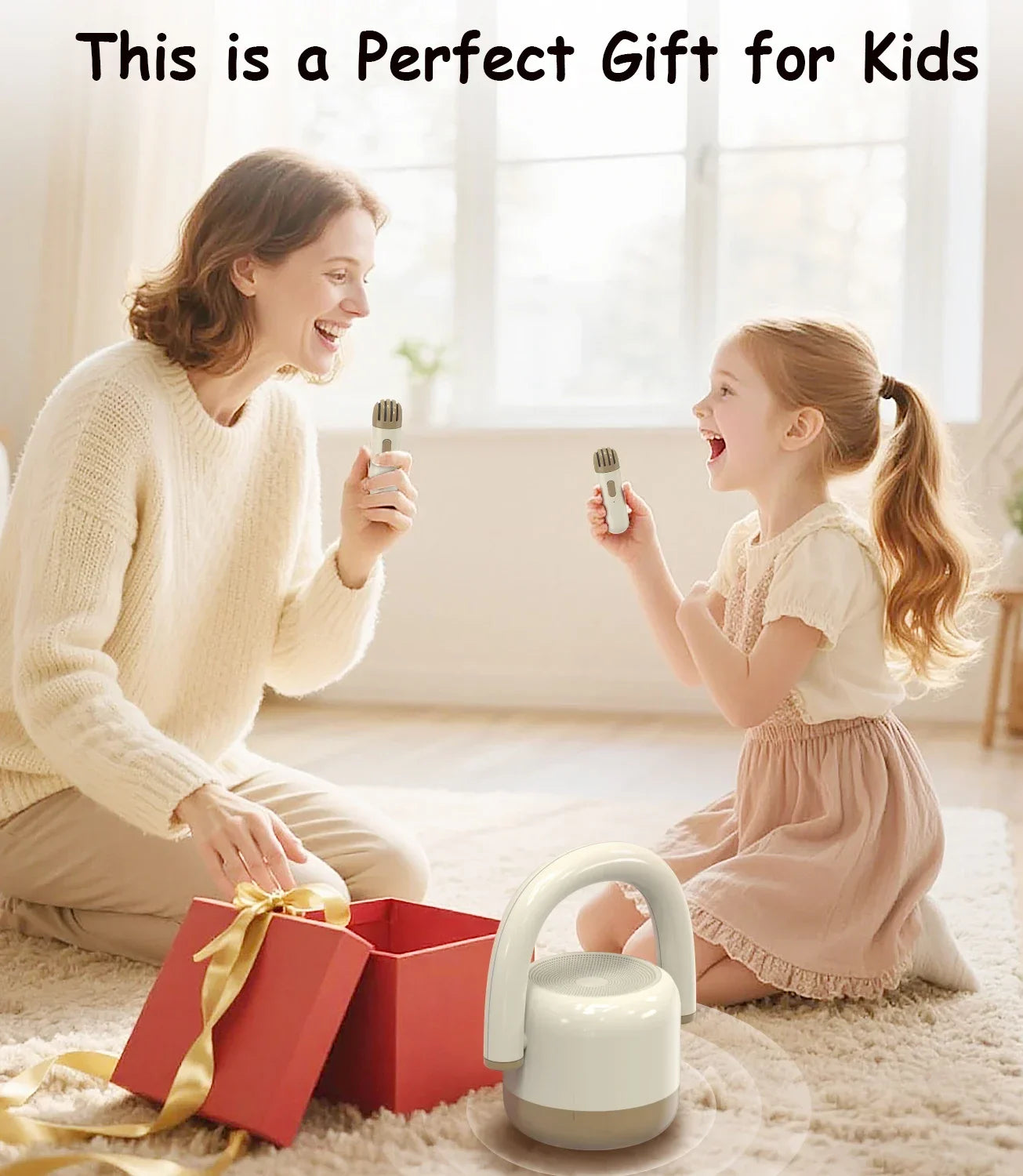 Karaoke Machine Mini Bluetooth Speaker With 2 Wireless Microphones, Holiday Gift 2025 Family Party Fun