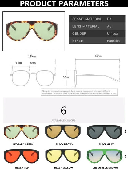 Sunglasses Oversized Hip Hop Shades Unisex Designer Eyewear UV400 Protection Fall 2026 Trend