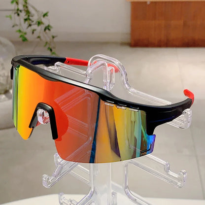Oversized Sports Sunglasses Men, 2025 Punk Mirror Anti-UV Riding Shades