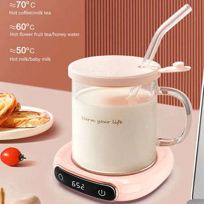 Chauffe-tasse USB portable à 3 niveaux, sous-tasse chauffant intelligent pour café, thé et lait