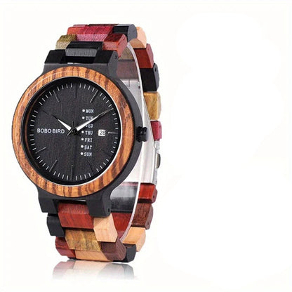 Wooden Couple Watches Handmade Quartz Date Unisex Display