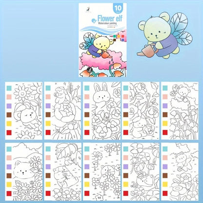 Watercolor Painting Book With Pen Self Contained Water Colors Art Kit For Kids Back To School 2025 Gift