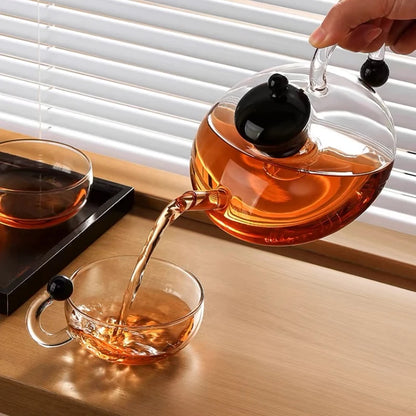 High Borosilicate Glass Teapot Set - Scandinavian Style Heat-Resistant English Tea Set