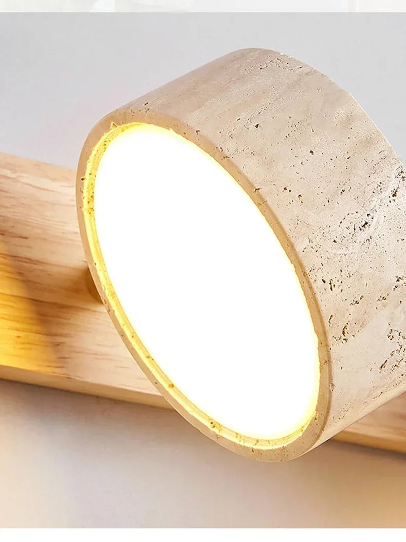 Japandi Wabi Sabi Round LED Wall Light With Mirror Bathroom