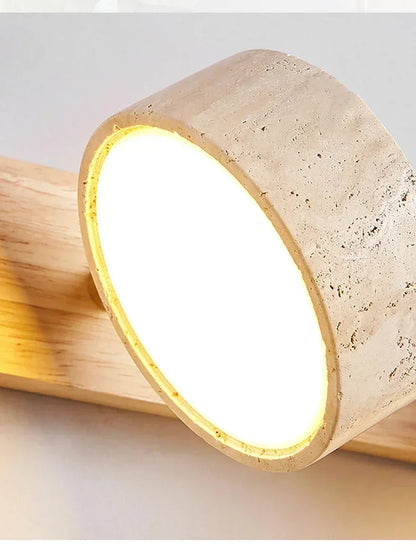 Japandi Wabi Sabi Round LED Wall Light With Mirror Bathroom