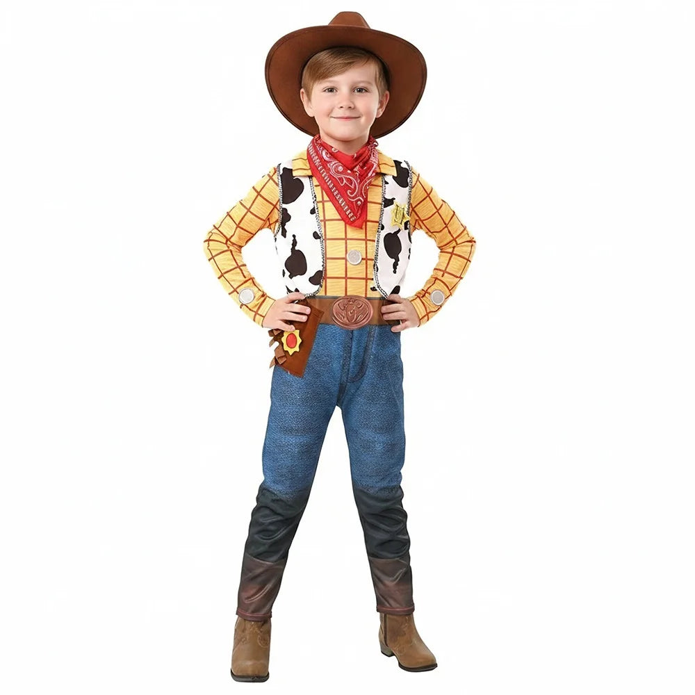 Buzz Lightyear Woody-jumpsuit voor jongens, 3-delig, met masker en vleugels, Halloween-cosplaykostuumset 2026