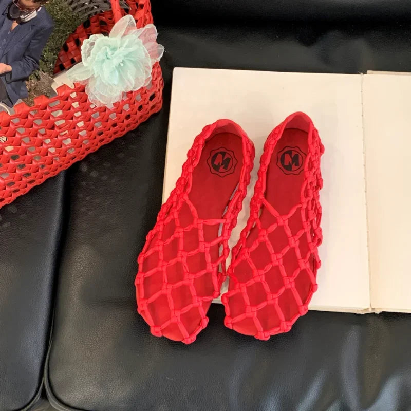 Breathable Women’s Ballet Flats - Mesh Weave, Summer