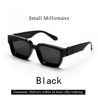 Sunglasses Black Retro Square Shades Luxury Fashion Eyewear Fall 2026 Trend Gift Idea