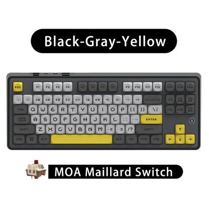 Teclado mecánico 87 teclas modo tri RGB intercambiable en caliente