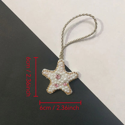 Kokospalme paljettmerke nøkkelring veskeanheng håndlaget