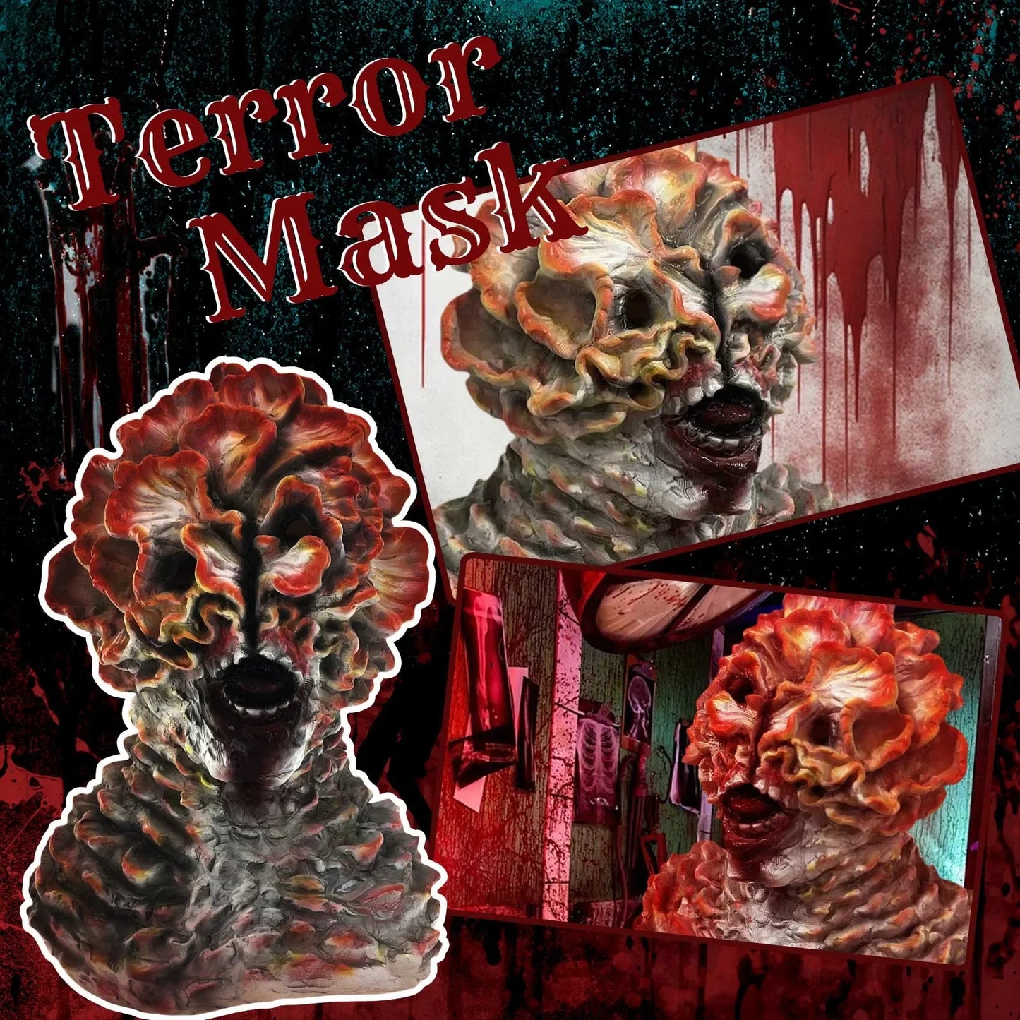 Halloween Maske Latex Clicker Cosplay Fullt Ansikt Monster 2025