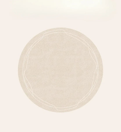 Round Rug Cream Wabi Sabi Luxury Non Slip Waterproof