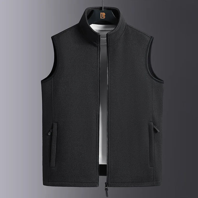 Warm Mens Fleece Vest - Sleeveless, Lamb Fleece, Winter