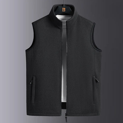 Warm Mens Fleece Vest - Sleeveless, Lamb Fleece, Winter