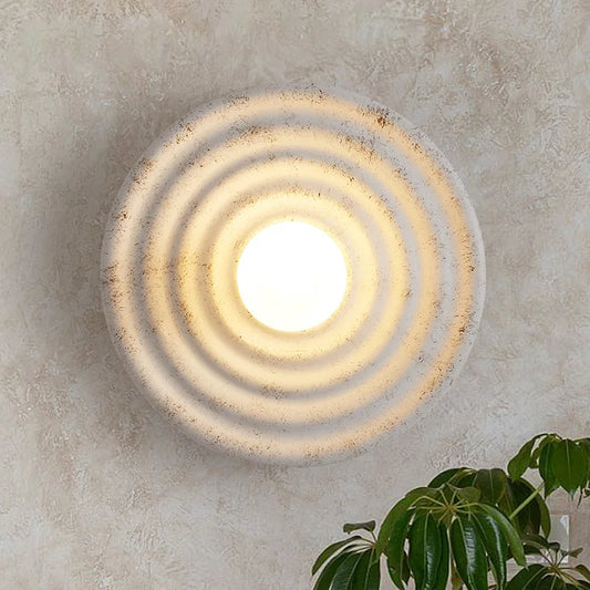 Japandi Wabi Sabi Round Wall Sconce Japanese Minimal LED Light