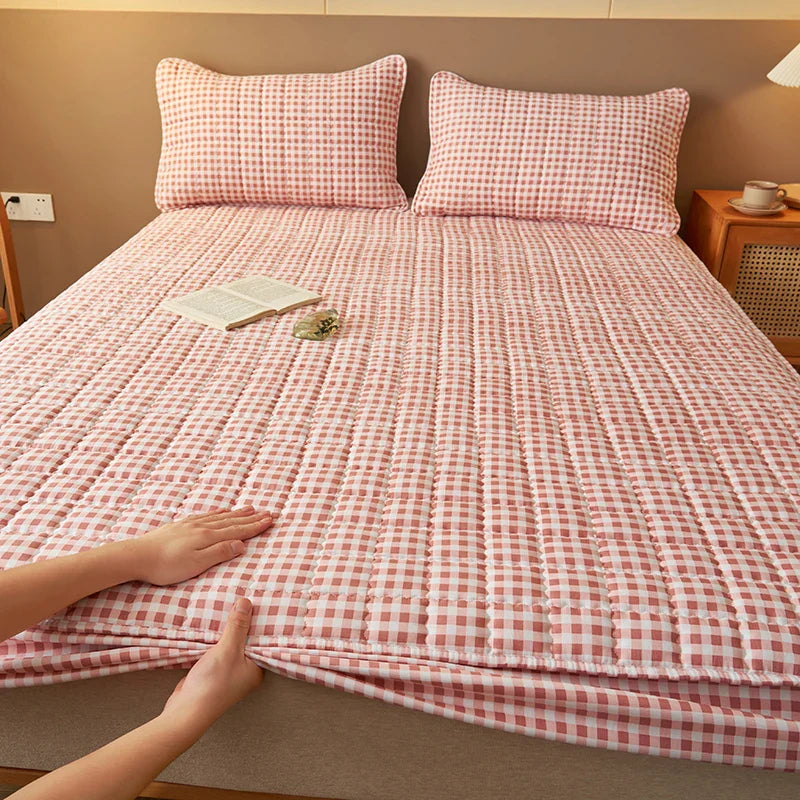 Protège-matelas matelassé à carreaux housse respirante antibactérienne literie automne 2025 sommeil frais