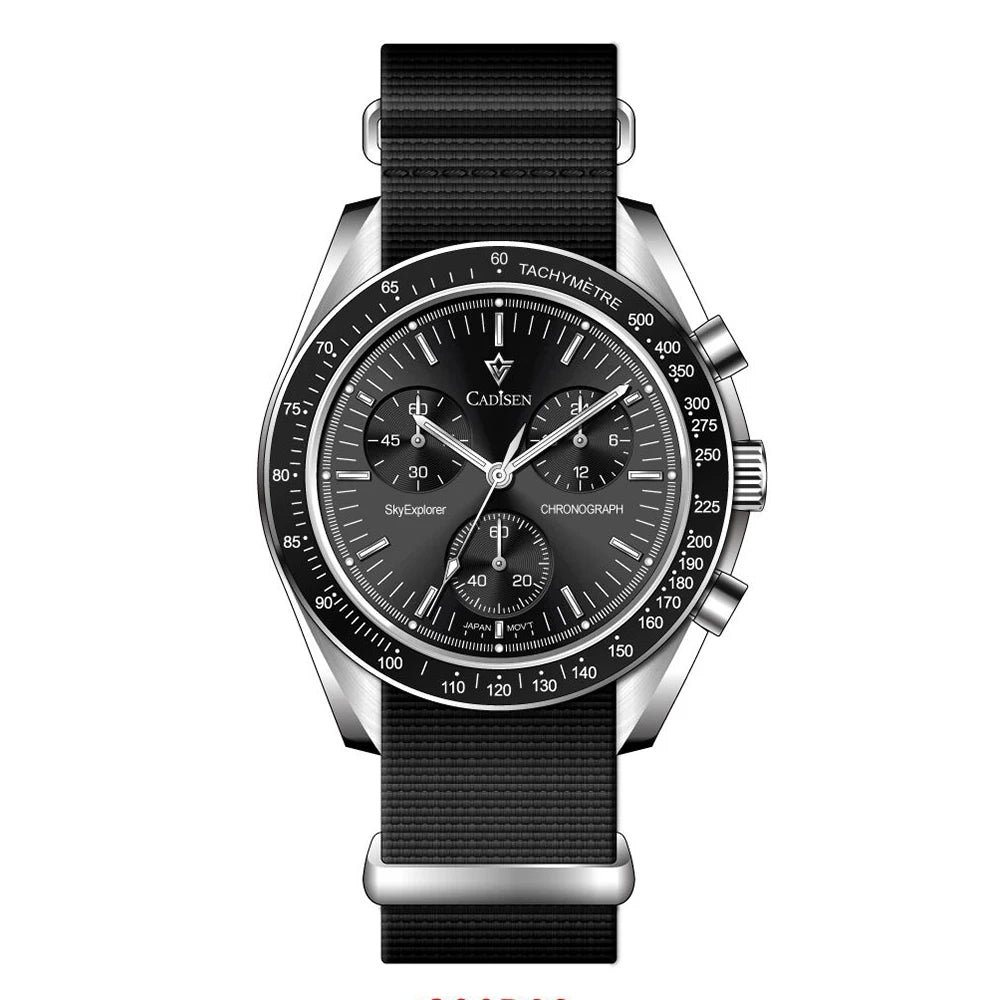Quartz Chronograph Canvas Watch With Sapphire Crystal