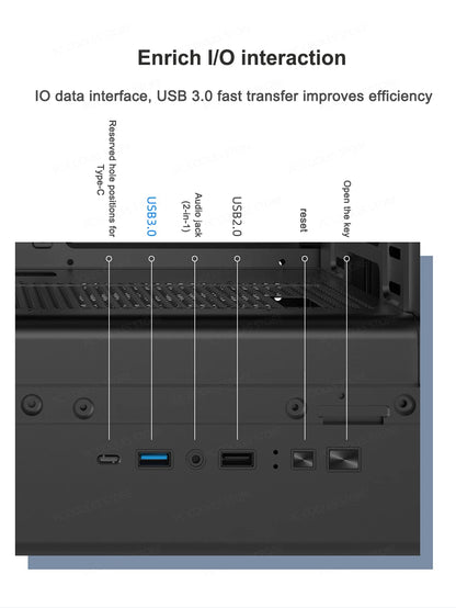 Boîtier PC vertical en verre MicroATX compatible avec radiateur 360mm