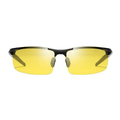 Night Vision Glasses Aluminum Alloy Frame Polarized Sunglasses Day Night Driving UV400 Yellow Lenses Fall 2025 Gift