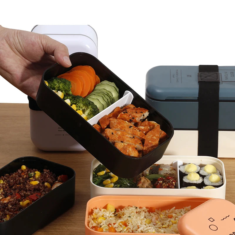 Eco-Friendly Bento Lunch Box for Kids - Microwave Safe, Leak-Proof Meal Prep Container