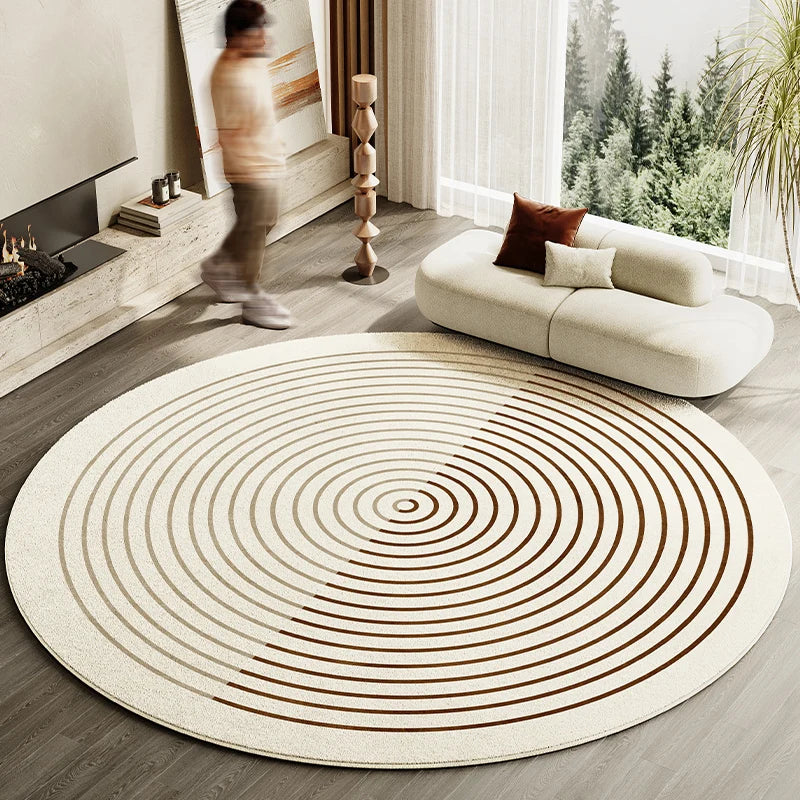 Japanese Round Striped Rug Thick Washable Nonslip Mat