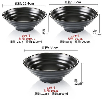 Ramen-Schüssel Schwarzer Kunststoff Japanischer Stil Nudelschüssel