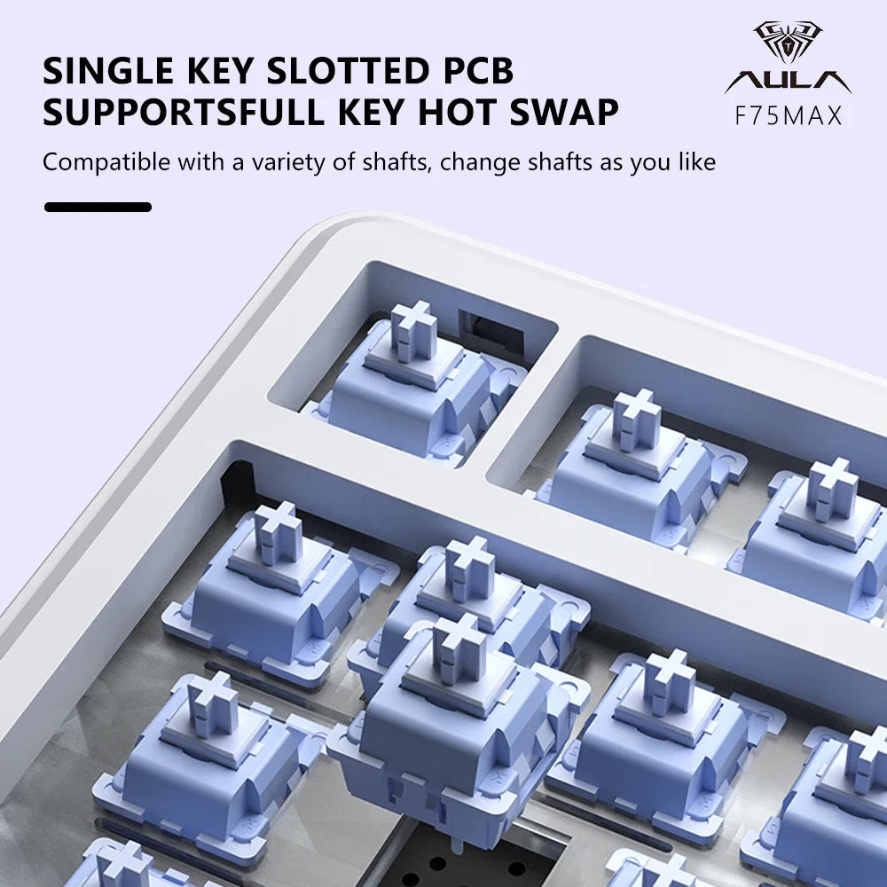 Teclado mecánico para juegos 75% Hot Swap RGB TFT inalámbrico