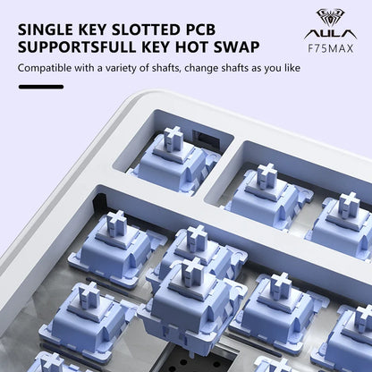 Teclado mecánico para juegos 75% Hot Swap RGB TFT inalámbrico