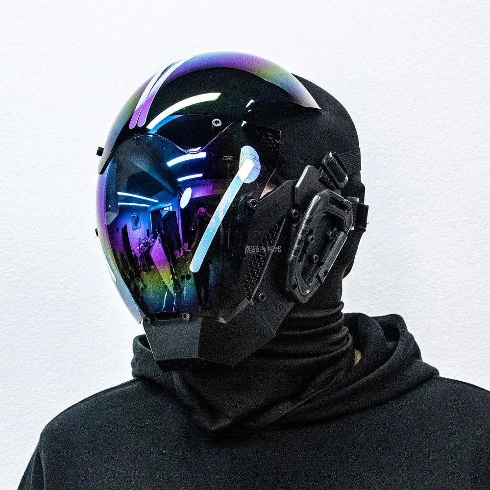 Punk Mech Technology PVC Full-Face Cosplay Mask Halloween Carnival Party Prop 2026